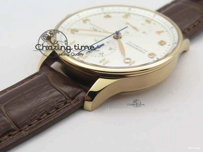 MIROTIME 0416 Portuguese Chrono RG IW371480 ZF 1:1 Best Edition White Dial On Brown Leather Strap A7750 V HighPerformance 7266